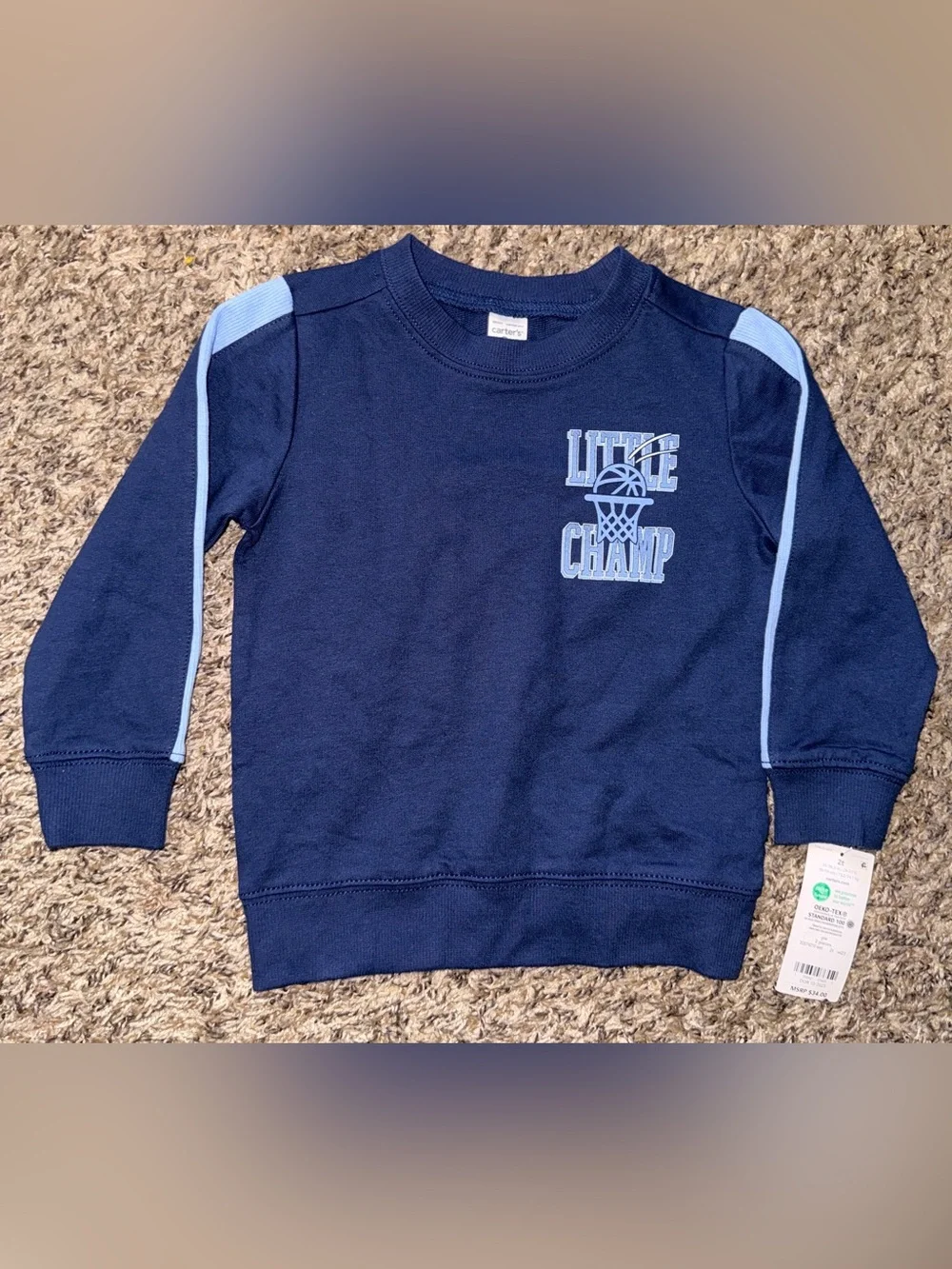 Carter’s Navy & Light Blue Little Champ Sweatshirt and Jogger Set